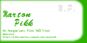 marton pikk business card